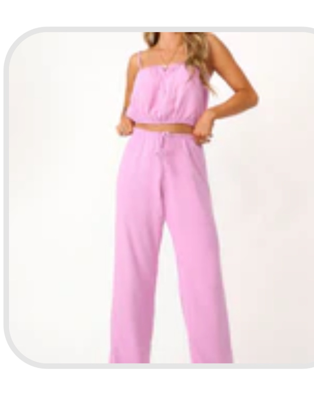 Kittenish pink lotus pant set XS + S